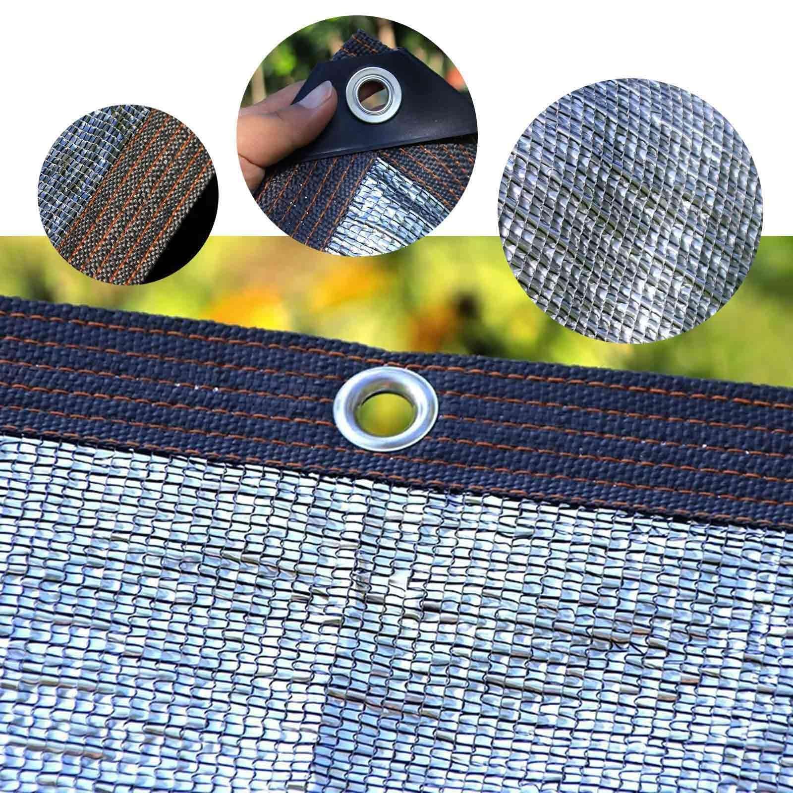 99% ochrona przeciwsłoneczna aluminiowa tkanina zacieniająca, mocno odblaskowa siatka przeciwsłoneczna, 6,6 x 6,6 stóp, 6,6 x 13 stóp, 6,6 x 26 stóp, 13 x 13 stóp, siatka przeciwsłoneczna do szklarni