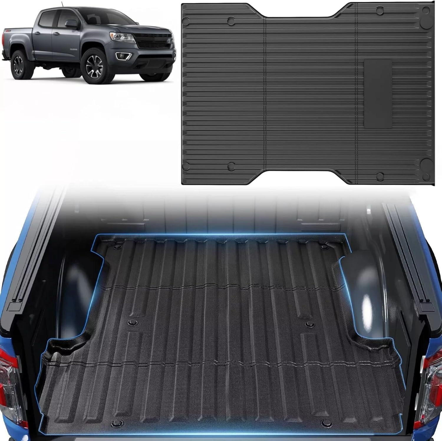 6FT Truck Bed Mat Compatible with 2024 2025 Tacoma, All Weather Protection TPE Heavy Duty Pickup Cargo Mat for Bed Liner