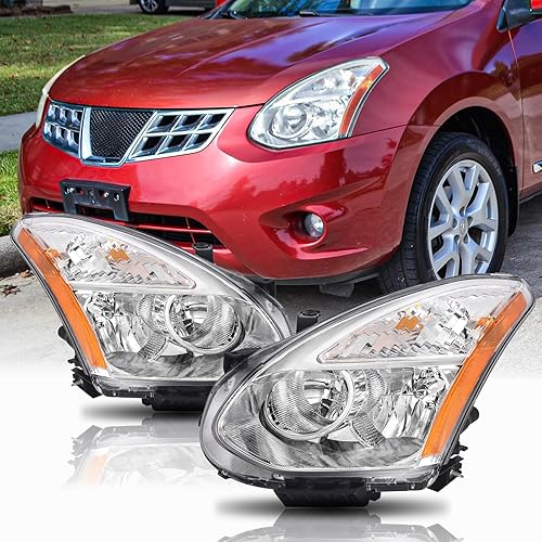 Repuesto para Nissan Rogue Chrome AmberHeadlights 2008-2013 para el lado del conductor y del pasajero
