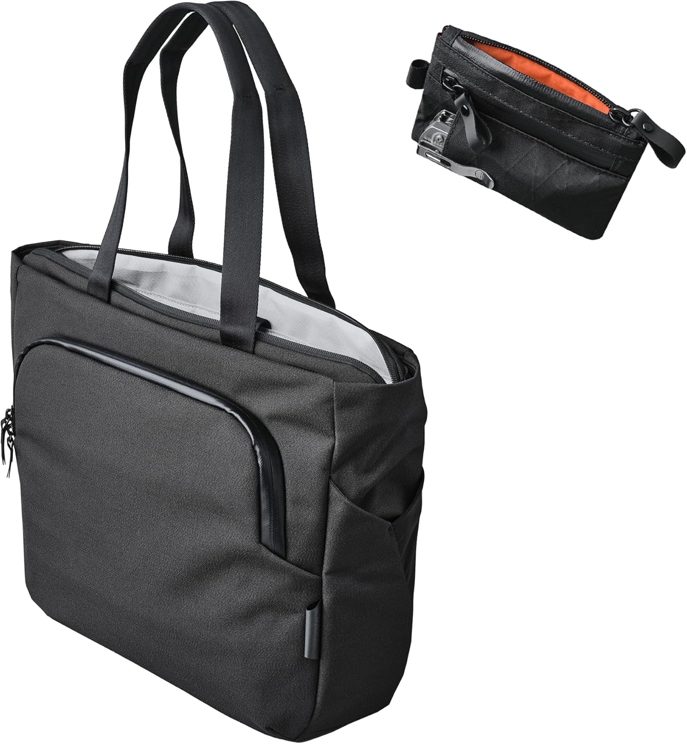 ALPAKA Bravo Tote Bag and Zip Pouch Pro - Weatherproof 16 Inch Laptop Briefcase for Men & Women, Work Travel Tote with Shoulder Strap - Minimalism Zipper Wallet - RFID Blocking ID Card Holder