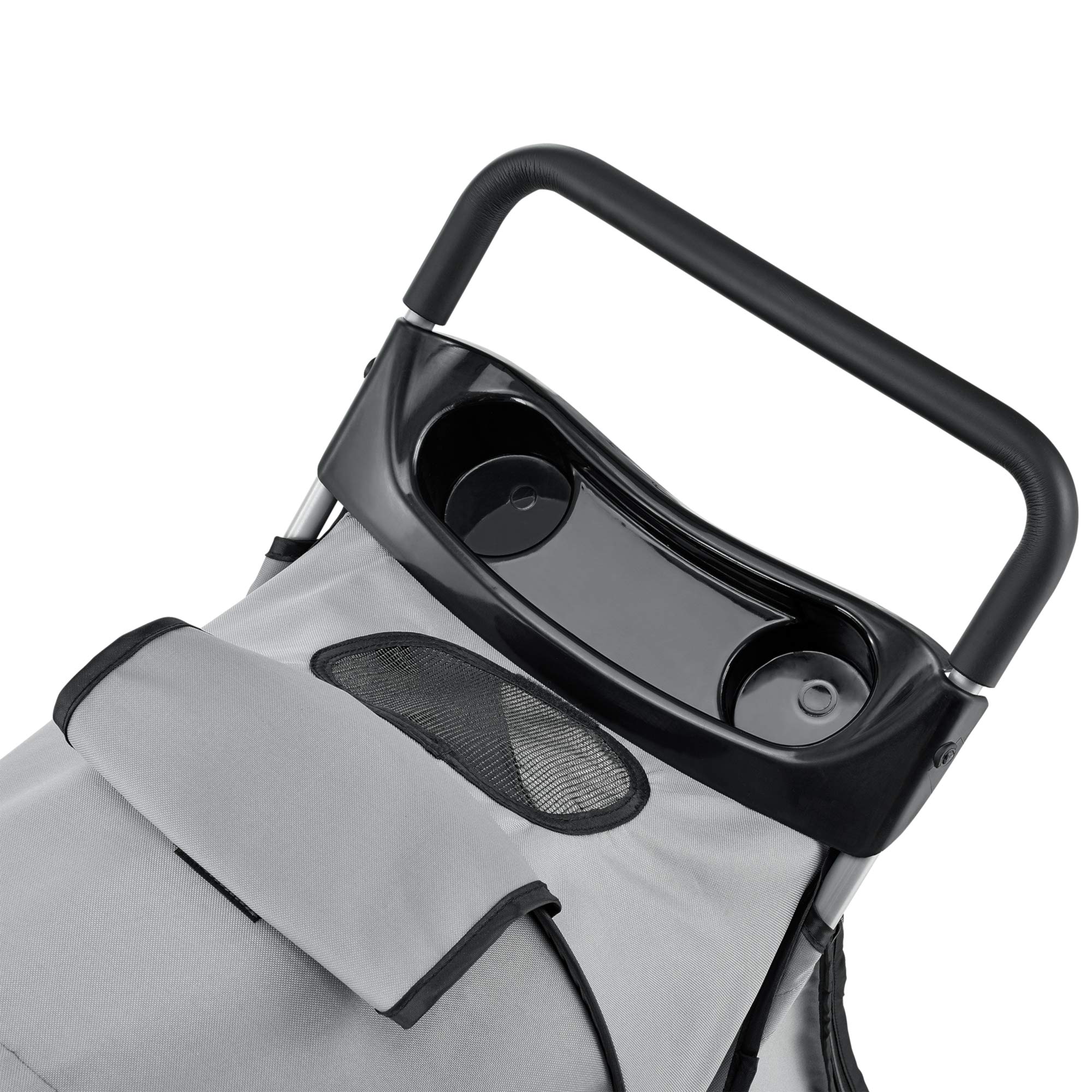 pro.tec Passeggino per Cani e Gatti Pieghevole Carrello Cabina Idrorepellente Ventilata 15 kg - Grigio