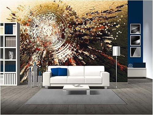 wall26 - Pintura digital de fondo abstracto de círculo de alta tecnología - Mural de pared extraíble  Papel pintado autoadhesivo grande - 100x144