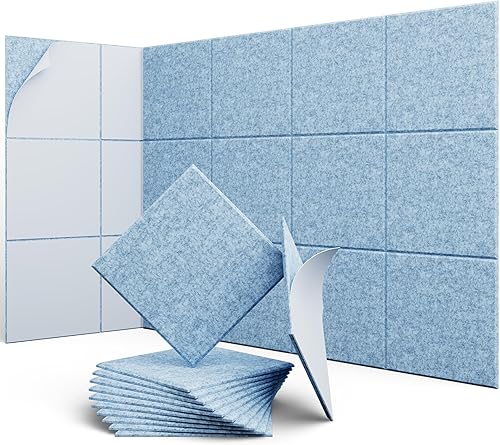Miniatura 15 de Paneles acústicos hexagonales, paquete de 12 paneles de absorción de sonido de alta densidad de 12 x 10 x 0.4 pulgadas para mejorar la reducción