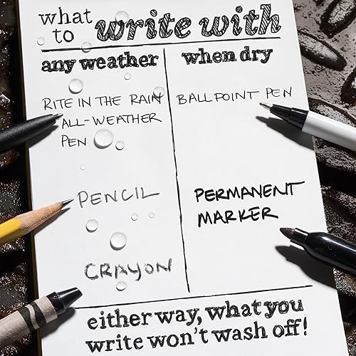 Miniatura 4 de Rite in the Rain Cuaderno de bocetos de cubierta dura resistente a la intemperie, 4.75 x 7.5 pulgadas, cubierta negra, patrón de página en blanco