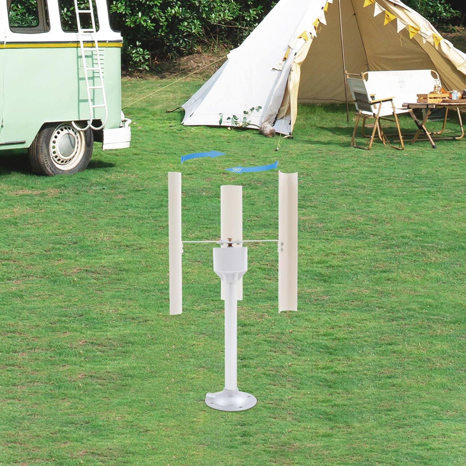 Axis 3 Blade Wind Turbine Model, DIY Wind Power Generator Kit, 3-Phase Permanent Magnet Motor, Vertical Axis Wind Turbine Model for Science Education, Low Noise