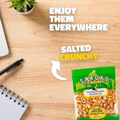 Miniatura 5 de Tradiciones Andinas Maíz Crujiente Salado 4.59 oz - Bocadillo de Maiz Cancha Salado Frito, Frito Crujiente y Salado, Golosinas Saladitas Peruanas,
