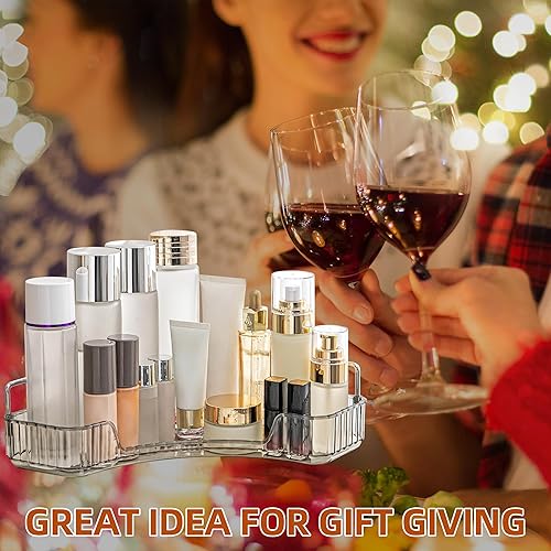 Miniatura 6 de YCIA&DONE Organizador de esquina para encimera de baño, bandeja de perfume cosmético de 1 nivel, organizador de tocador para maquillaje, cuidado de