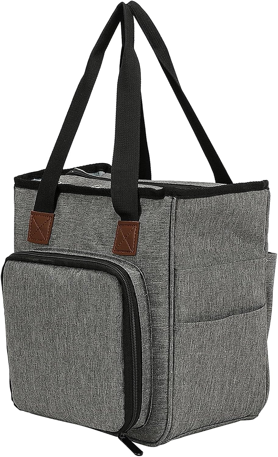 Oxford Cloth Tote, with Wide Opening, Long Zipper Closure, Shoulder Straps