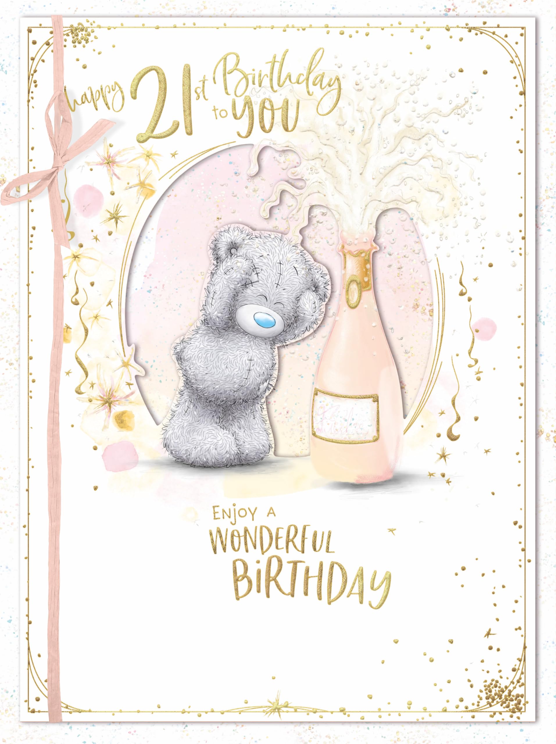 Me To You Tatty Teddy Large Luxury Boxed Handmade 21st Birthday Card - Official Collection