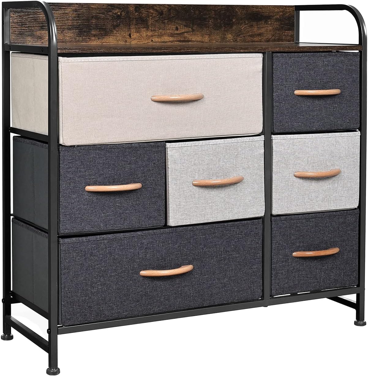 YOURLITE Chest of Drawers Fabric Storage Drawers with Wood Top & Metal Frame, Easy-Install, Large Storage Space7-Drawer Storage Organizer Unit for Bedroom, Living Room, Nursery Room, Hallway (Brown) YOURLITE Chest of Drawers Fabric Storage Drawers with Wood Top & Metal Frame, Easy-Install, Large Storage Space7-Drawer Storage Organizer Unit for Bedroom, Living Room, Nursery Room, Hallway (Brown)