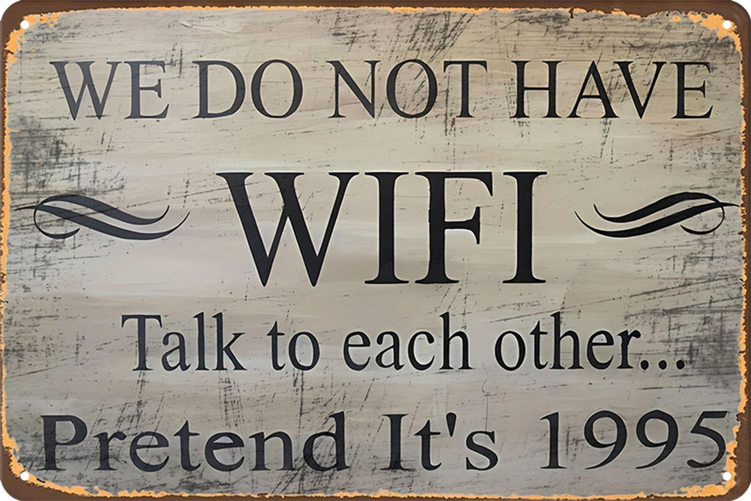 Vintage Room Metal Sign,Retro Funny Home Tin Sign,Wall Aesthetics and Decor for Kitchen Bar Pub Club Cafe Living Room Restaurant Shop Office 8x12 Inches (wifi)
