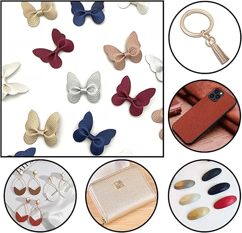 Miniatura 47 de Picheng Hojas de piel sintética de color sólido con textura de lichi, 13.8 x 53 pulgadas, rollo de piel sintética suave muy adecuado para hacer