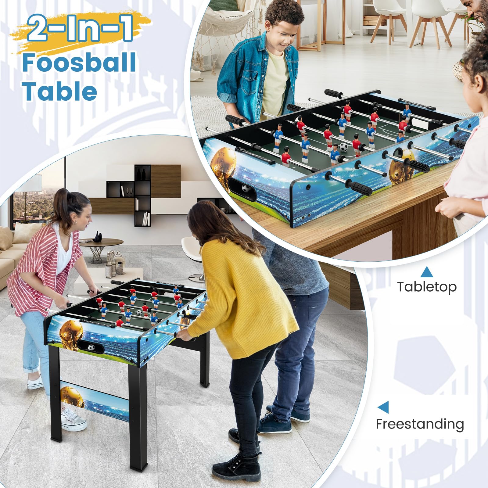 Babyfoot Interactif Mini Pour Enfants - 8 Balles - Cadeau Garçons Filles