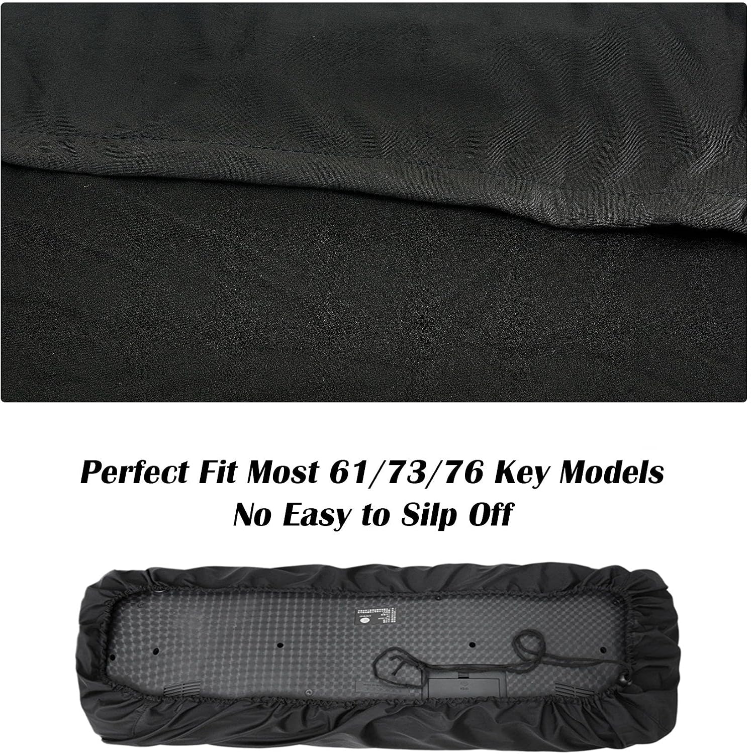 LIGICKY Stretchable 61 & 73 & 76 Keys Digital Piano Keyboard Dust Cover, Black