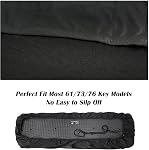 LIGICKY Stretchable 61 & 73 & 76 Clés Piano numérique Couverture de poussière de clavier, noir