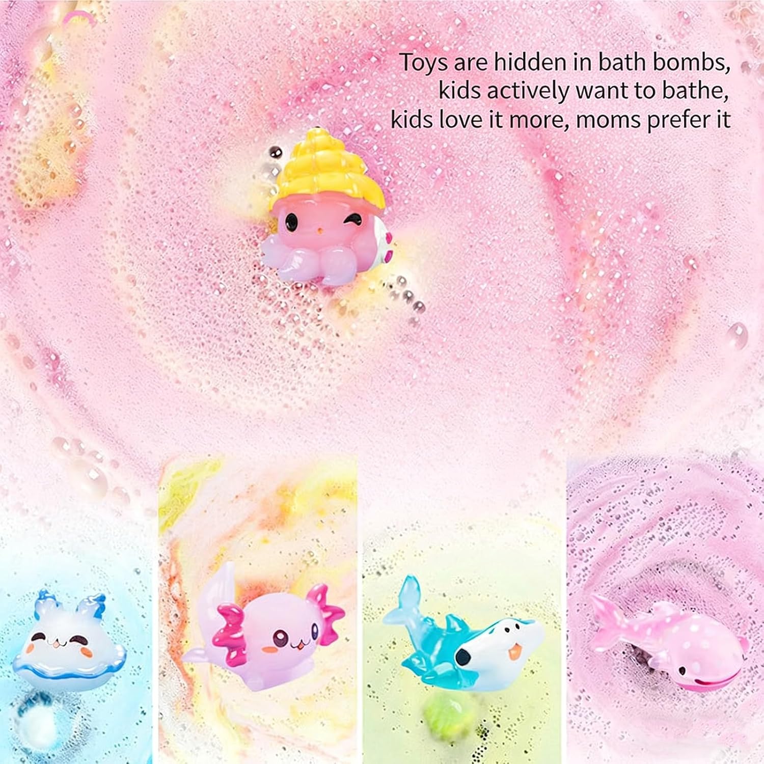 Natural Bath Bombs for Kids with Bubbles,Surprise Inside, Dinosaur Egg,Sea Animals,Zodiac Animal,Natural Bubble Fizzy Bathbomb Gift,Bathing Potion,Birthday Easter Gift (Sea Animal(12pcs))
