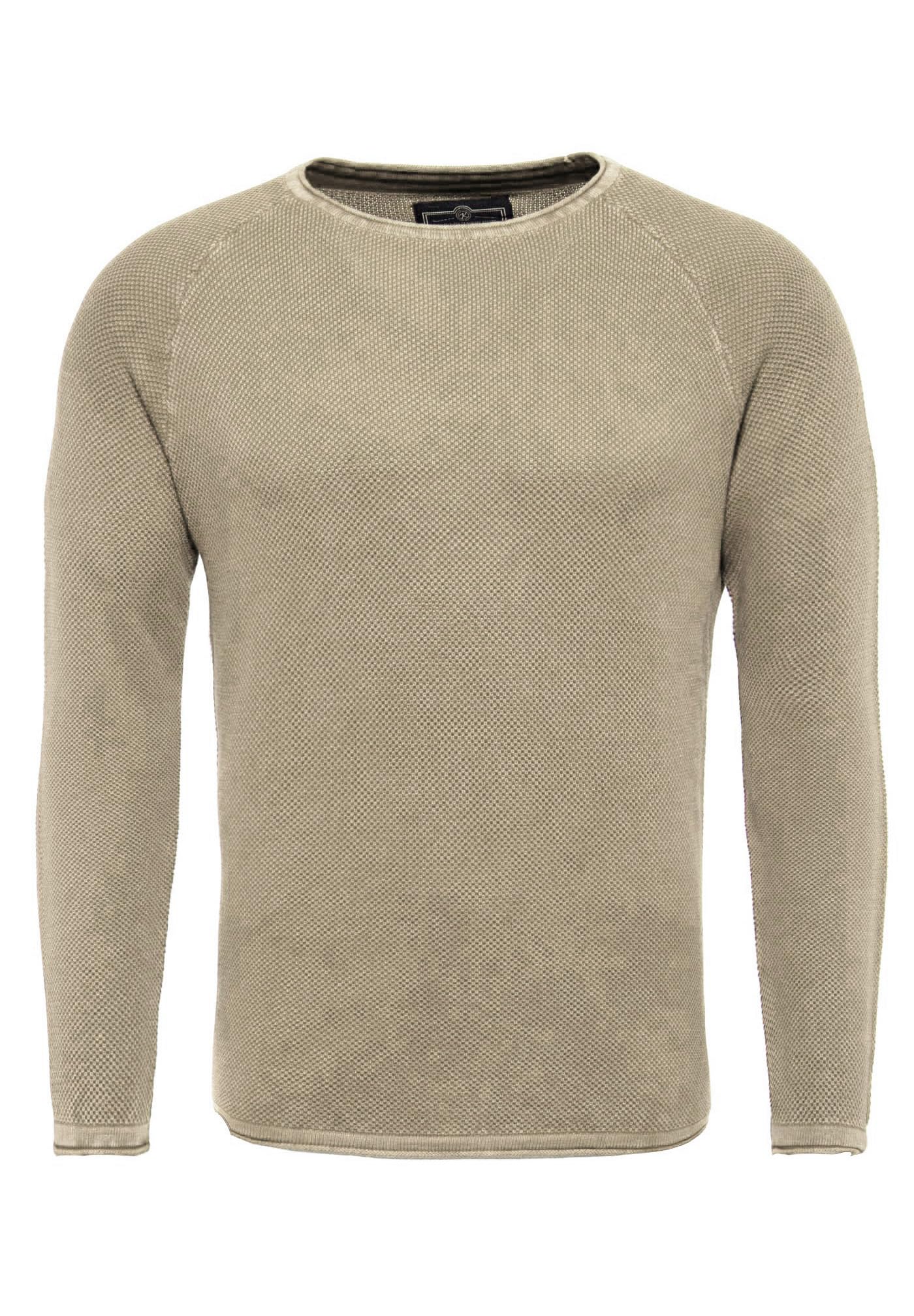 Key Largo Men's Sand (1005) Thomas Round Neck Sweater, M