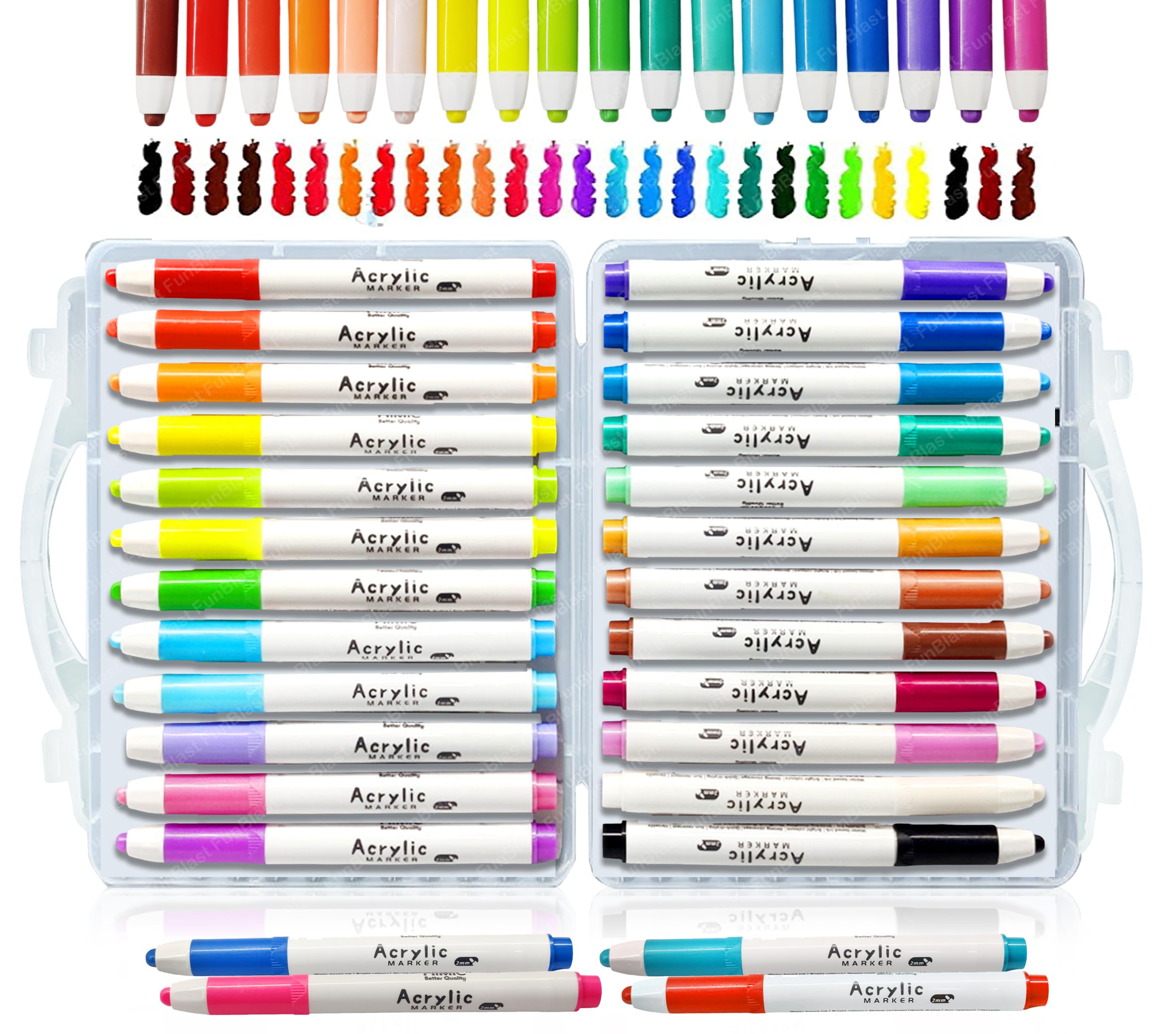 See full amazon price history chart for FunBlast 24 Colors Acrylic Color Markers for Art & Craft, Permanent Acrylic Paint Markers Ideal for Rock Painting, Canvas, Photo Album, Craft, School Project, Glass, Ceramic, Wood, Metal (24Markers) FunBlast 24 Colors Acrylic Color Markers for Art & Craft, Permanent Acrylic Paint Markers Ideal for Rock Painting, Canvas, Photo Album, Craft, School Project, Glass, Ceramic, Wood, Metal (24Markers) (B0CQHK8RD1) Amazon Price History, Amazon Price Tracker