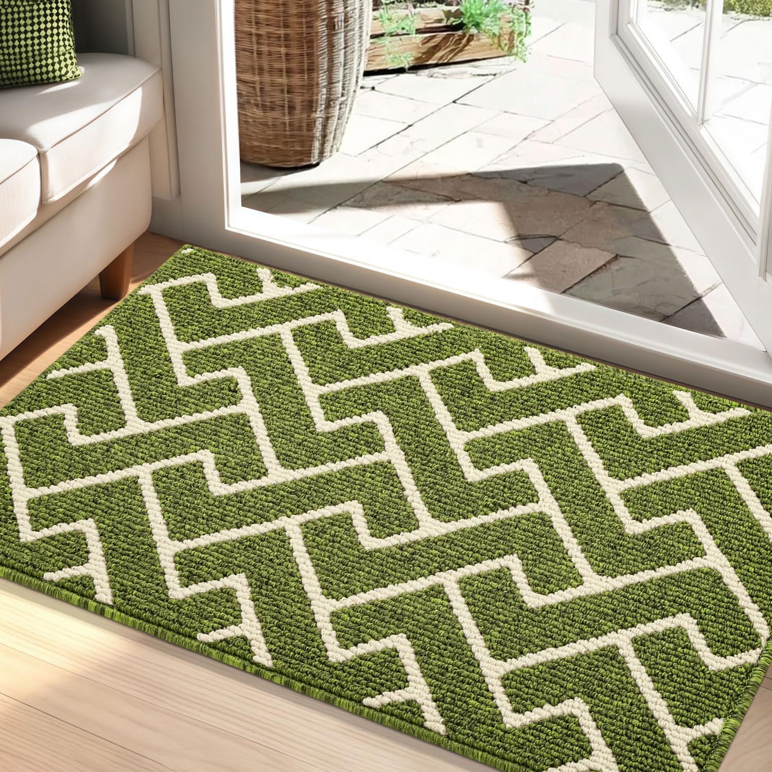 Biscpro Schmutzfangmatte 50x80 Fußmatte, Wasserdicht Schmutzabsorption Matte Fussmatte für Außen Innen Eingang, Garten, Teppich, küchenteppich