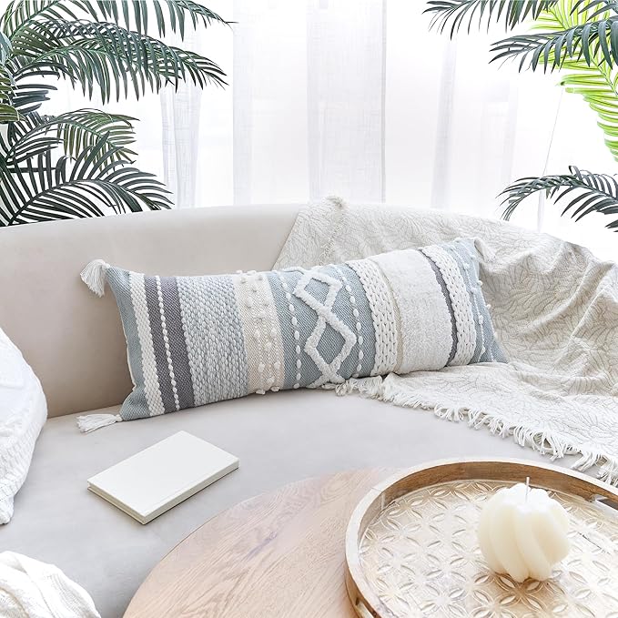 Almohada Lumbar Decorativa 36x14 Pulgadas - Funda de Algodón miniatura 2