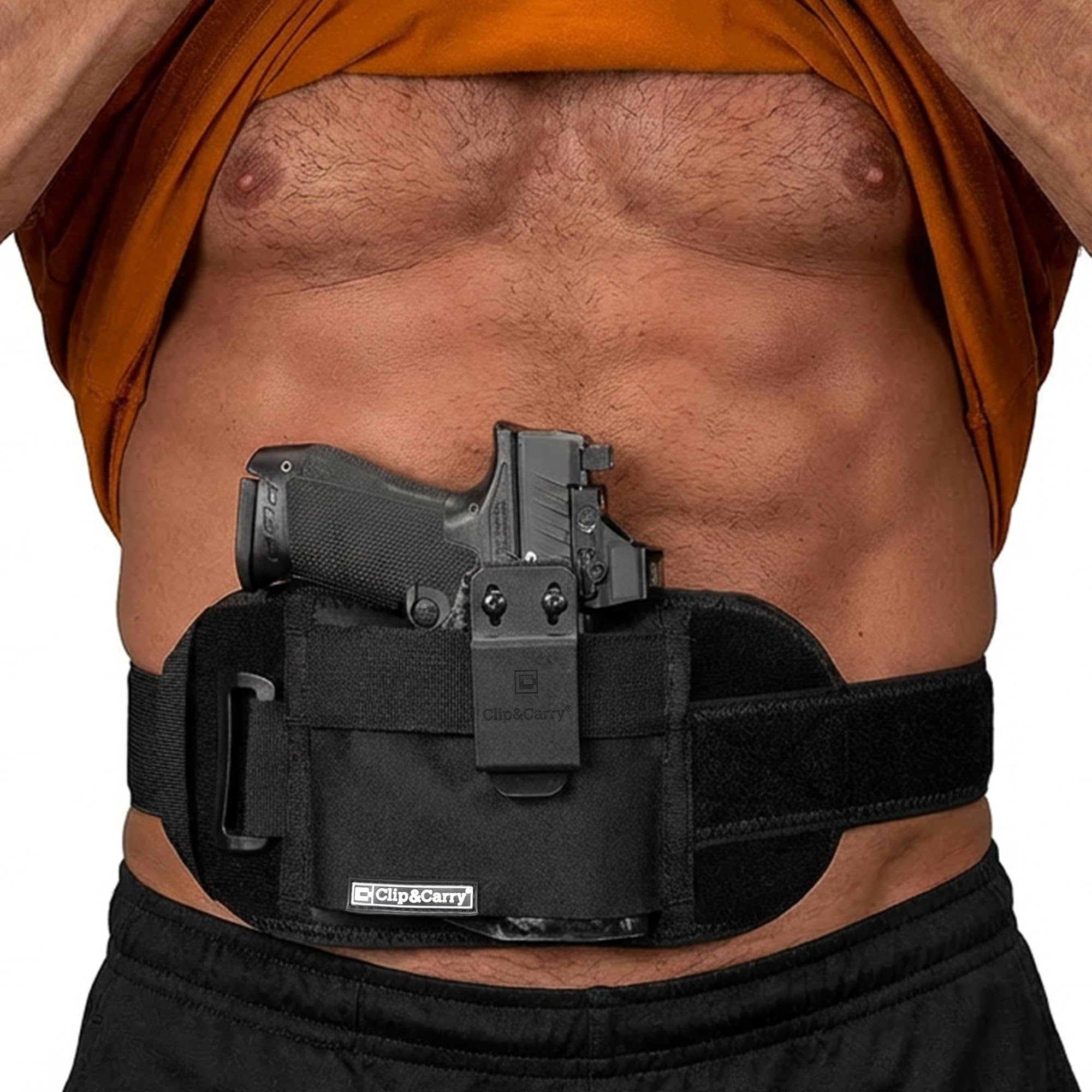 Clip & Carry STRAPT-TAC Belly Band Holster, Use with Any IWB Kydex Gun Holster for Concealed Carry (kydex Holster not Included)