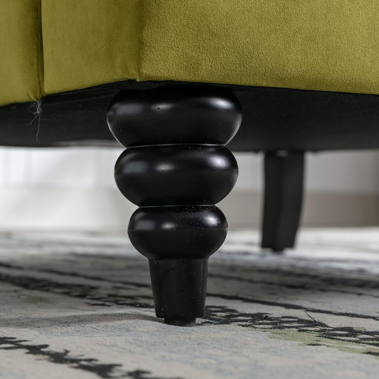 Midcentury Modern Accent Chair Velvet Arm Chairs Comfy Reading Chair Single Sofa Couch for Bedroom/Living Room/Salon, Olive Green