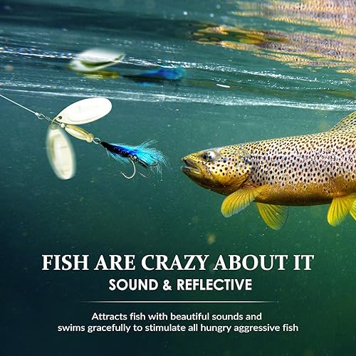 Miniatura 4 de THKFISH Spinnerbait Spinners Spinnerbait señuelos de trucha Señuelos de pesca para lubina trucha Crappie