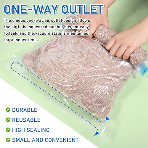 Miniatura 6 de 3 bolsas de almacenamiento al vacío ahorradoras de espacio, bolsas de compresión de tamaño pequeño para viajes, bolsas de sellado al vacío para