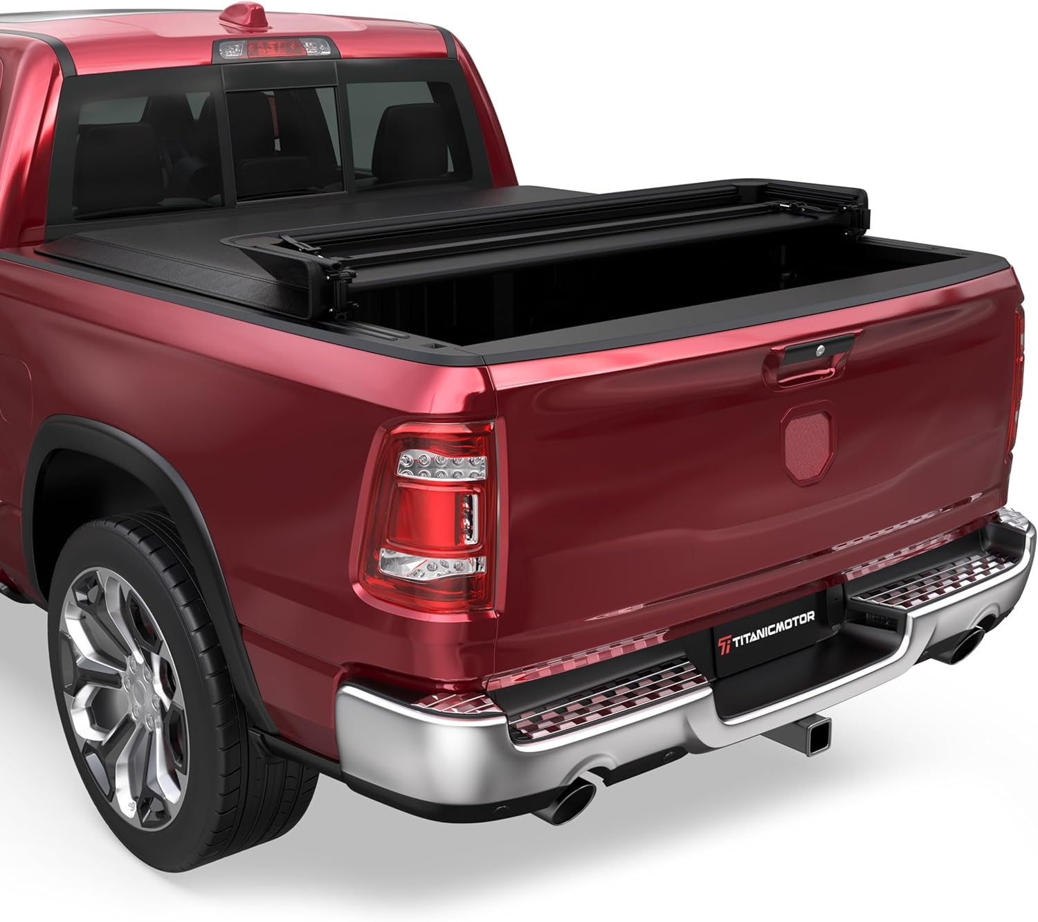 Soft Quad Truck Bed Tonneau Cover Compatible for 2002-2025 2026 Dodge Ram 1500 Fleetside Without Ram Box 4-Fold 6.4FT 76Inch