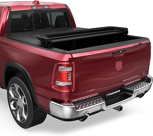 Cubierta suave para caja de camioneta cuádruple, compatible con Dodge Ram 1500 Fleetside 2009-2024 sin Ram Box 4 pliegues 5.7 pies 67.4 pulgadas
