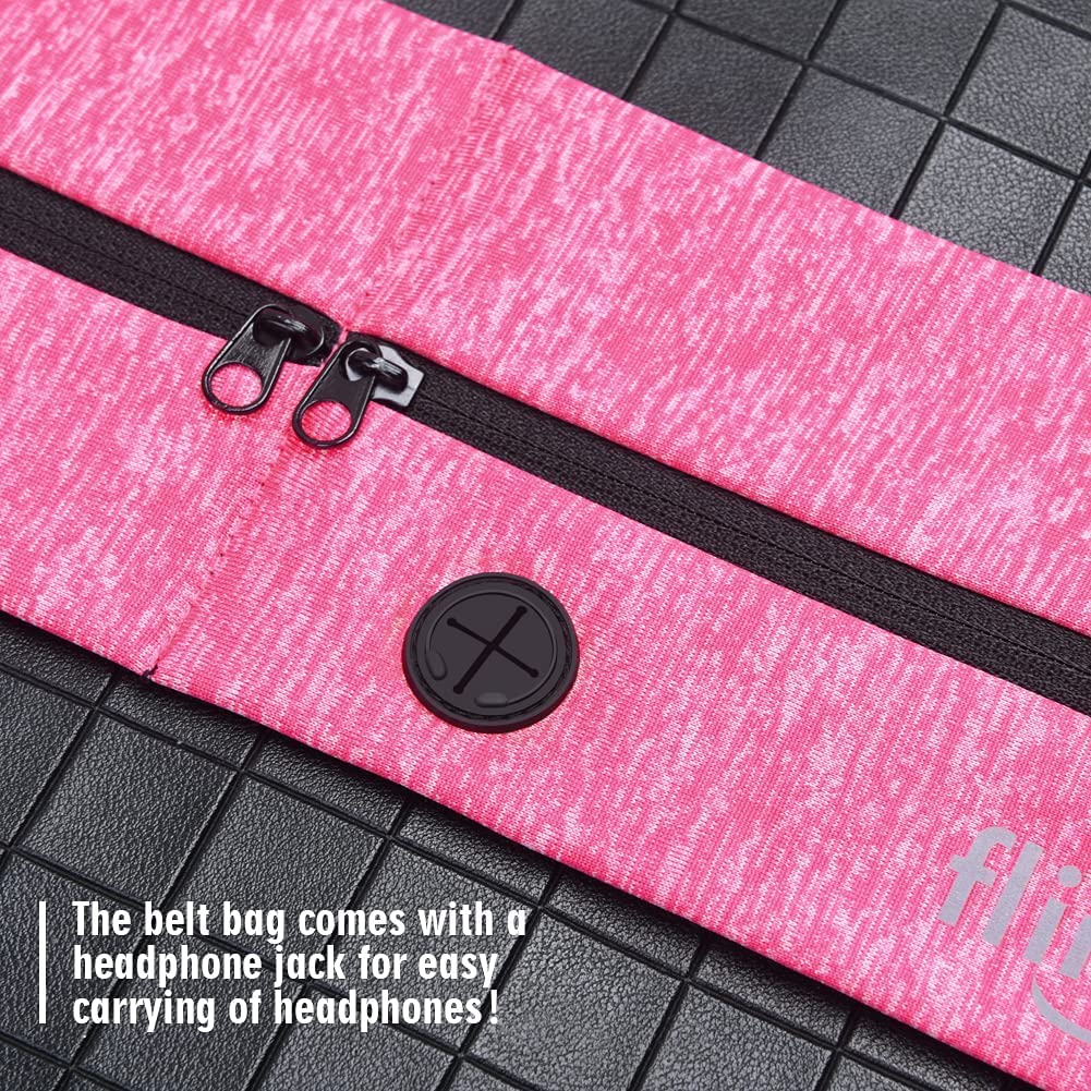 Flintronic Marsupio Sportivo, Marsupio Running Doppia Tasca per iPhone -Cintura Palestra e Porta Cellulare da Corsa con Gancio Portachiavi