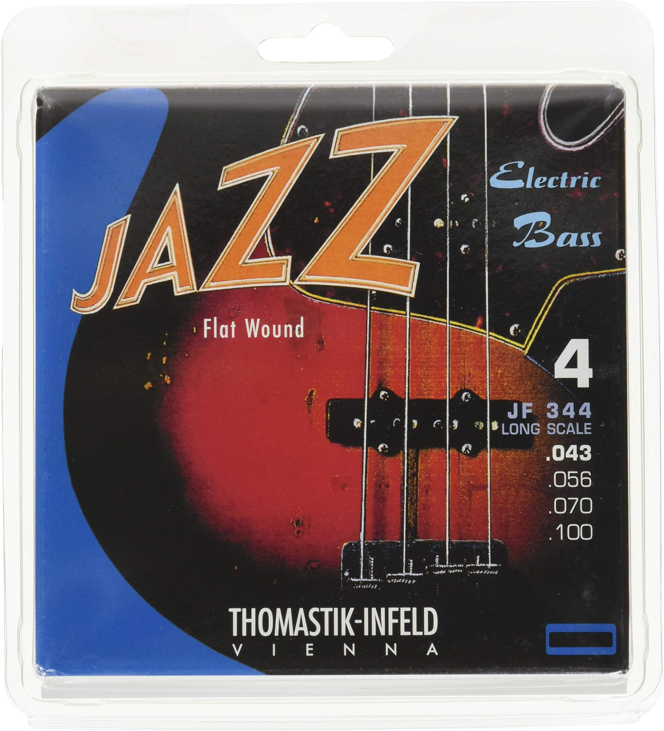 Thomastik Strings for Electric Bass Jazz Bass Flat Wound Set JF344 4-String Long Scale 34"