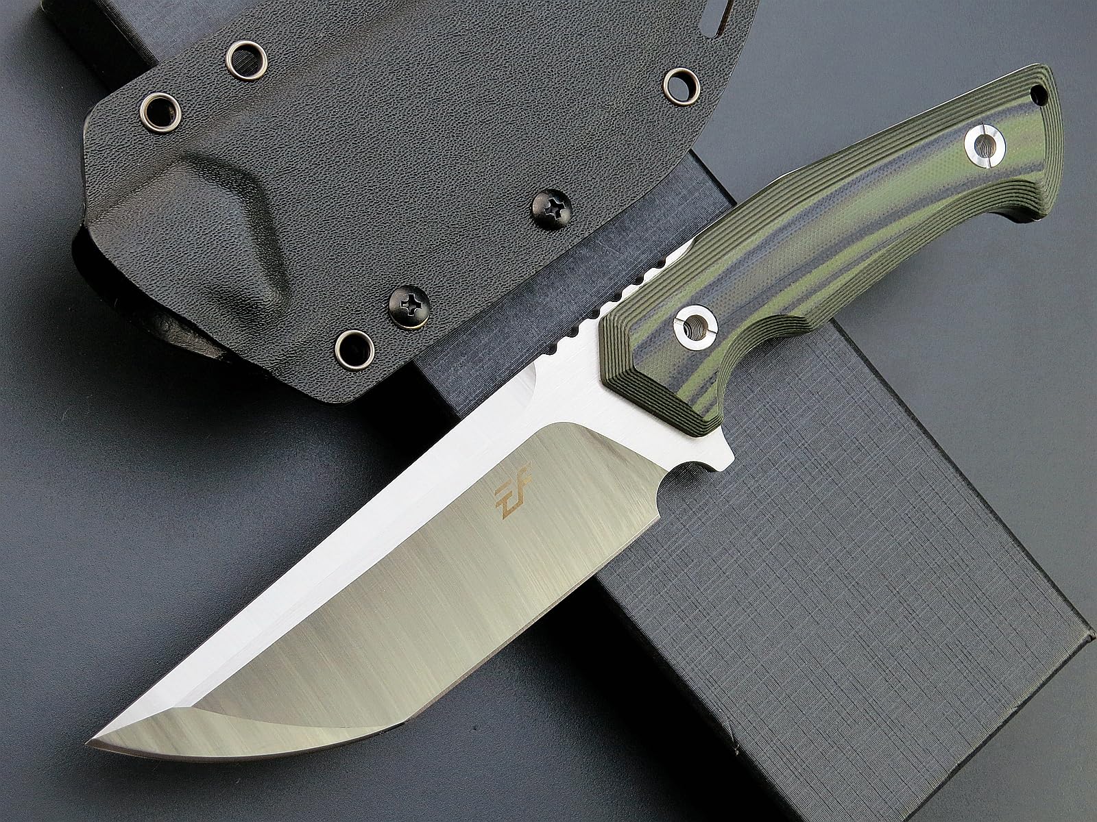 Eafengrow EF134 Fixed Blade Knife DC53 Steel Blade Two Tone G10 Handle Full Tang Heavy Duty EDC Straight Knifes for Working Camping Hunting Bushcraft(Silver)