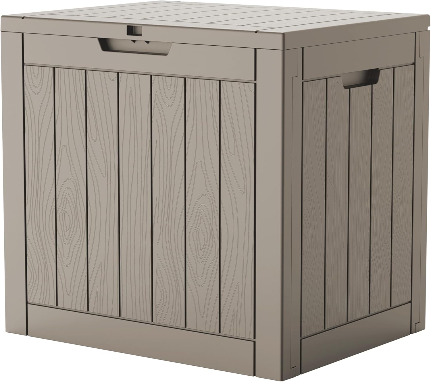 EasyUp 35 Gallon Outdoor Storage Box, Outdoor Deck Boxes for Garden Tools Equipment,Cushions and Patio Storage,Lockable and Resin,Easy to Install(Grey)