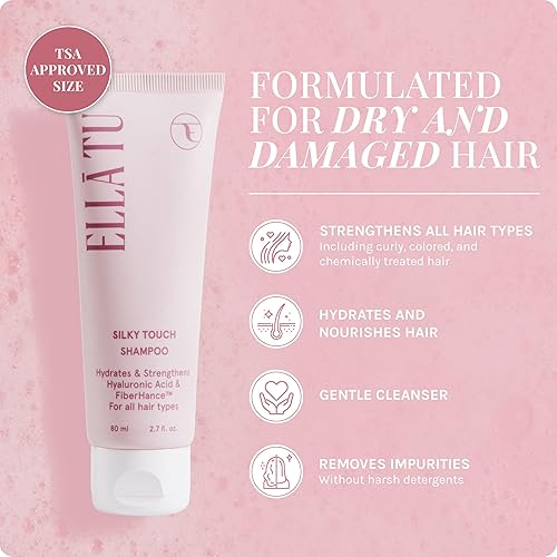 Miniatura 10 de Ellatu Silky Touch Champú para mujeres, fórmula nutritiva con ácido hialurónico, ricino y aceite de moringa para todo tipo de cabello, cabello seco,