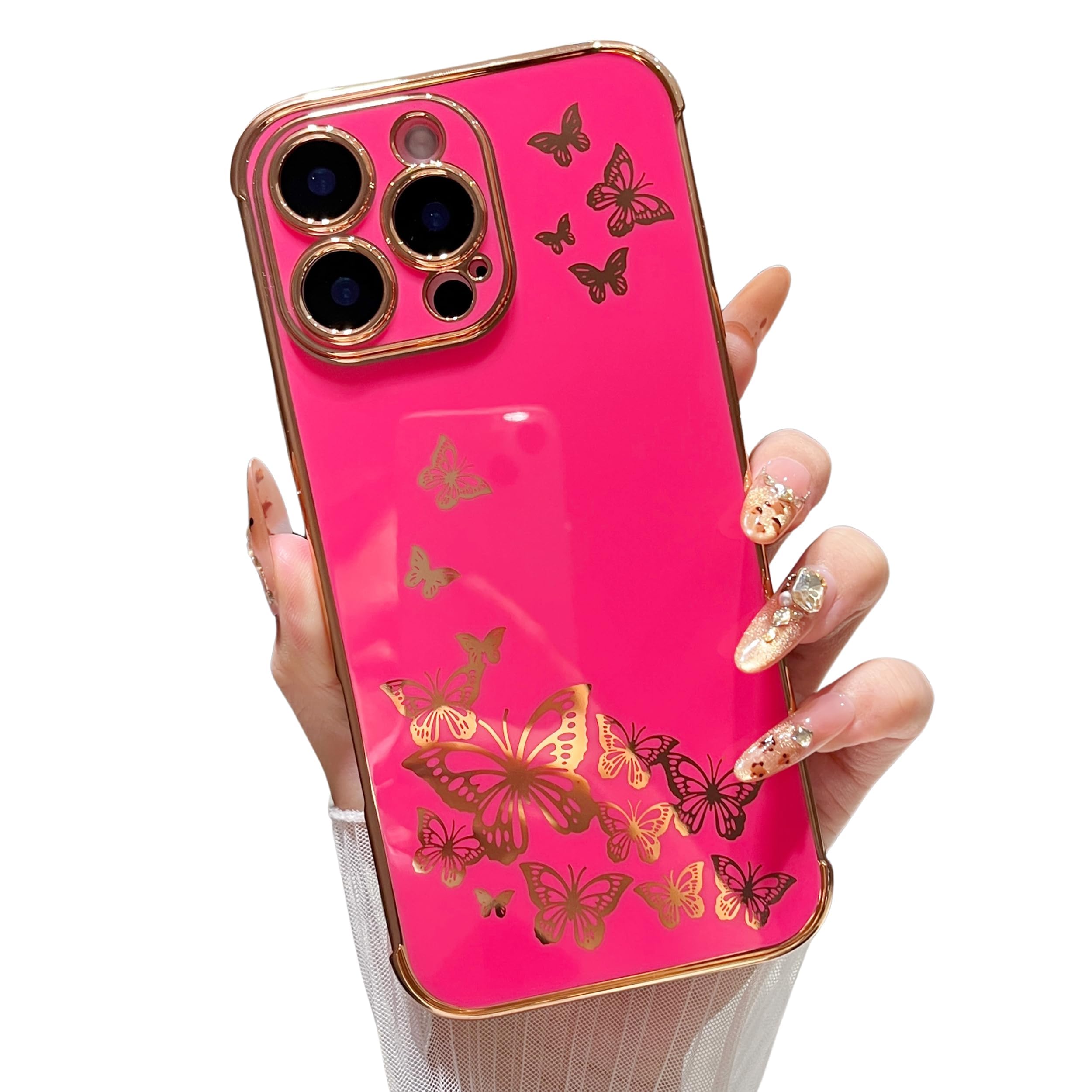Coque de protection iPhone 16 Pro rose vif finition galvanisée - 8