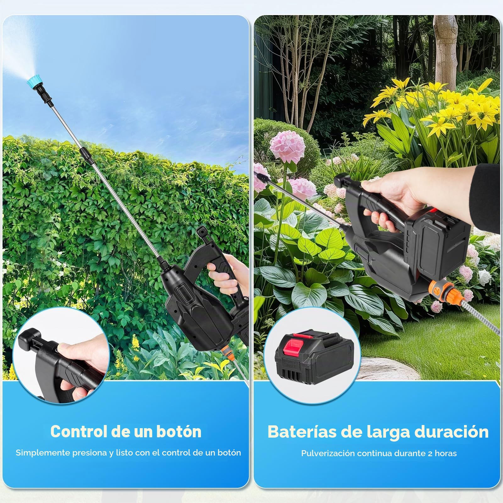 15L Pulverizador Electrico con Carro,Pulverizador Jardín Compatible Baterías Makita 18V,Mochila Pulverizadora,Pulverizadora Bateria con 5 Boquillas,3 Velocidad Ajustable, 3.0Ah Bateria,Telescópica