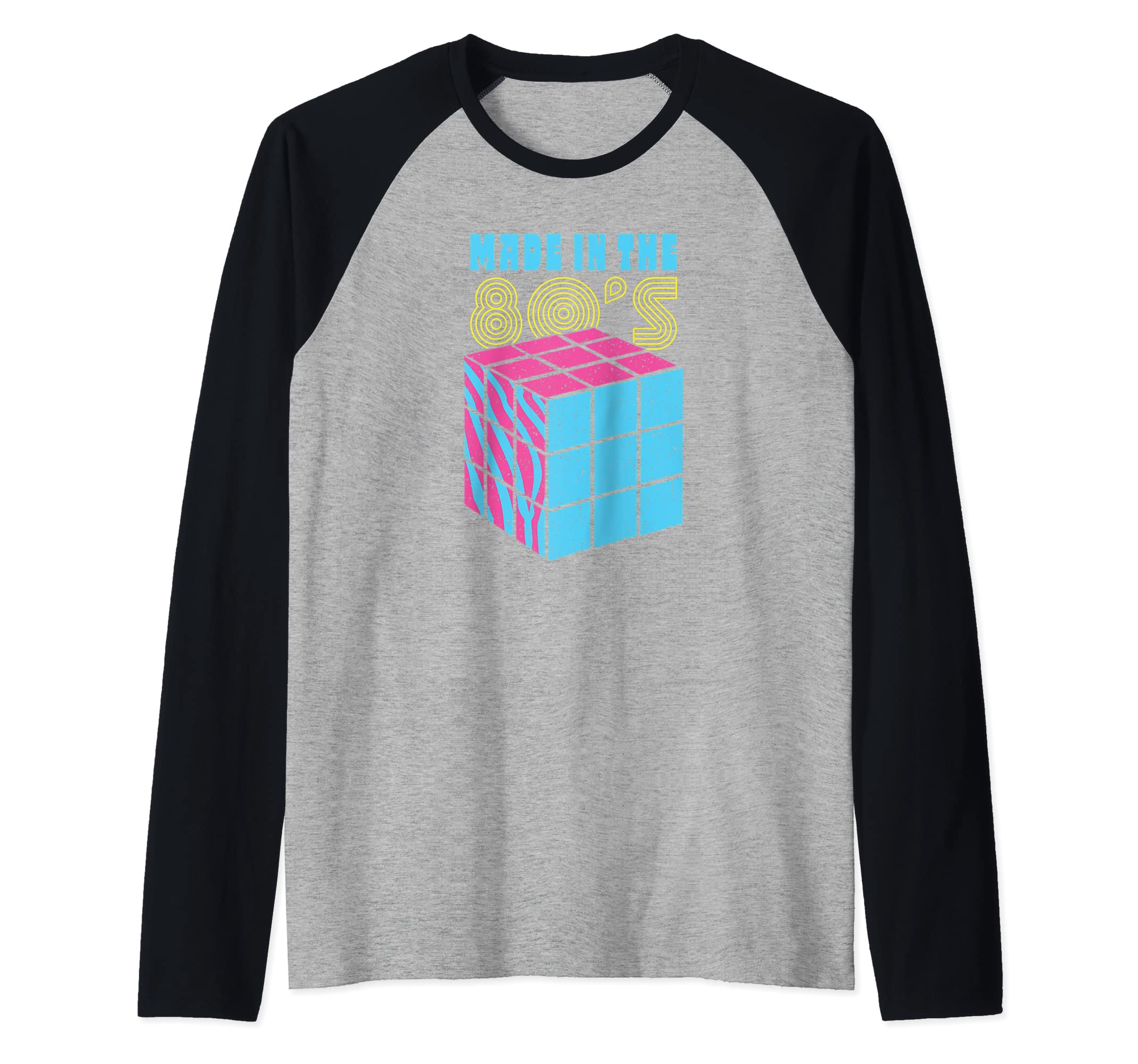 Retro 1980s Eighties Era - Vintage Made In The 80s Raglan Baseball Tee, Black
