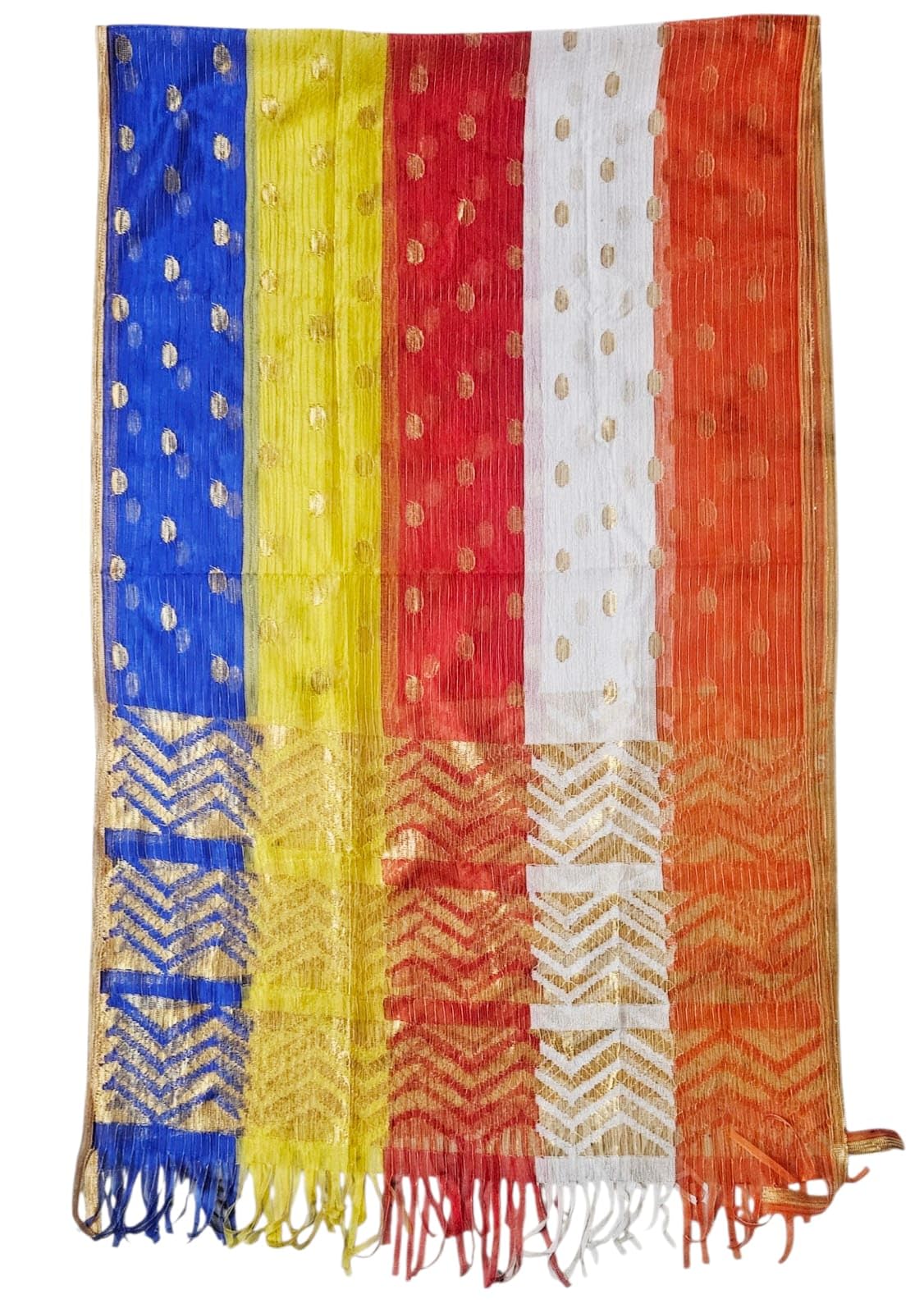 PANCHSHEEL COLOUR STOLES/DUPPATA (PATKA), FOR MEN & WOMEN, FABRIC: NET, SIZE-L-210 CM x W-67 CM, FOR HONOURING, RAILIES, MEETINGS, MAHASABHA, BUDDH PURNIMA ETC. (PACK OF 1) FROM KIAN UDYAM-image-18