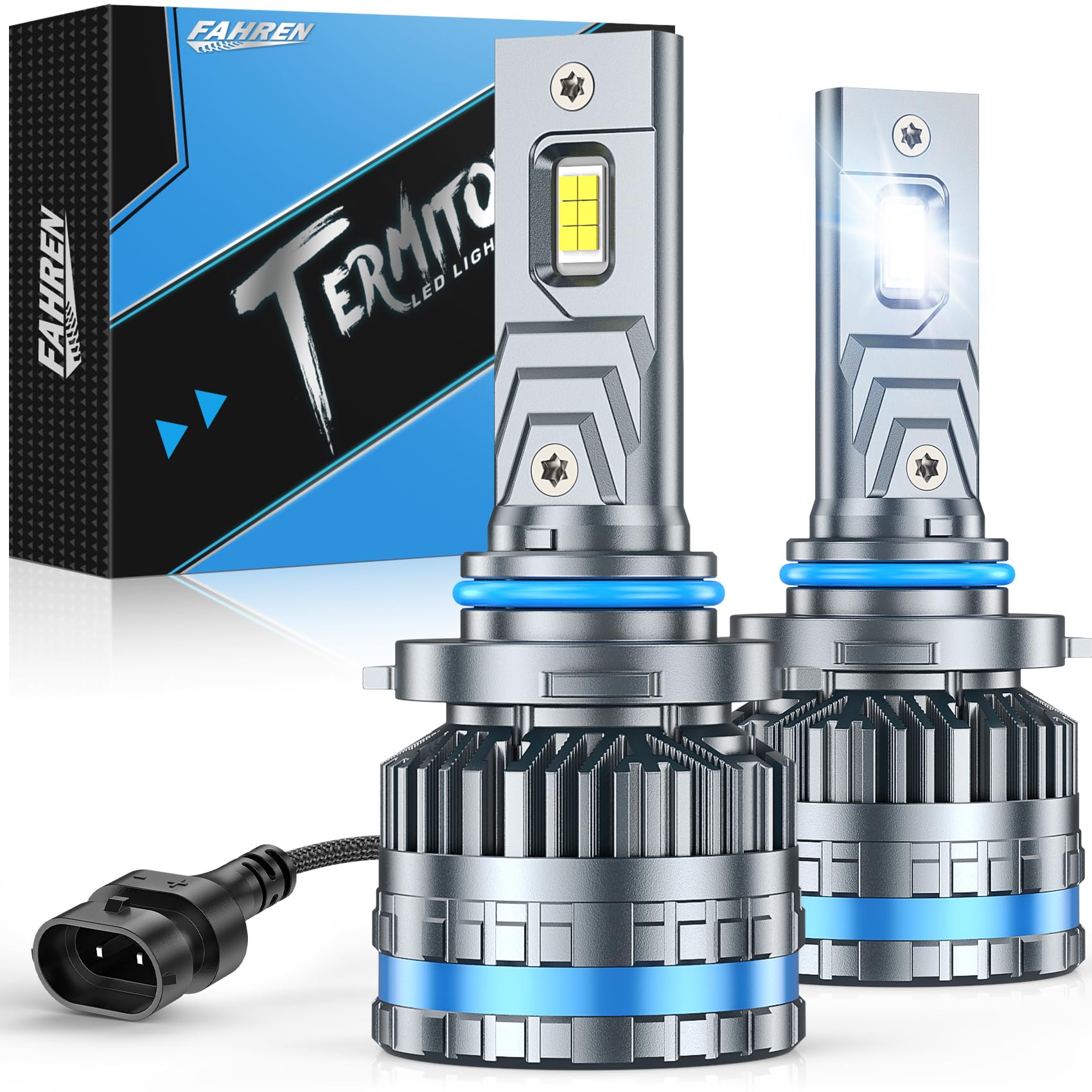 Ursprung 9005/HB3 Led Bulbs Ultra-Bright, 6500K Cool White, 1:1 Mini Size with Cooling Fan, 9005 Fog Light, 90000+ Hours Lifespan, Plug and Play, Pack of 2