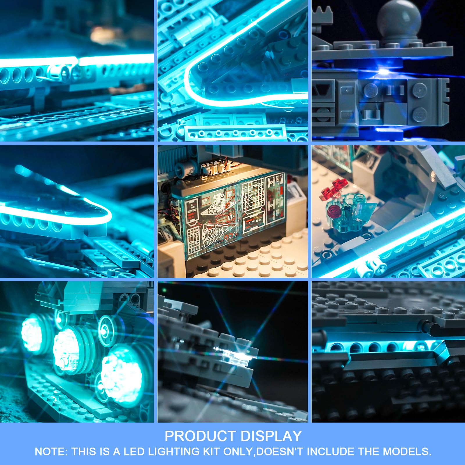 LocoLee Led Light Set Compatible with Lego Imperial Star Destroyer Led Decoration Lighting Kit Compatible with Lego75394 Building Blocks Model,Only Lights Set,No Model (Standard Version) - Image 4