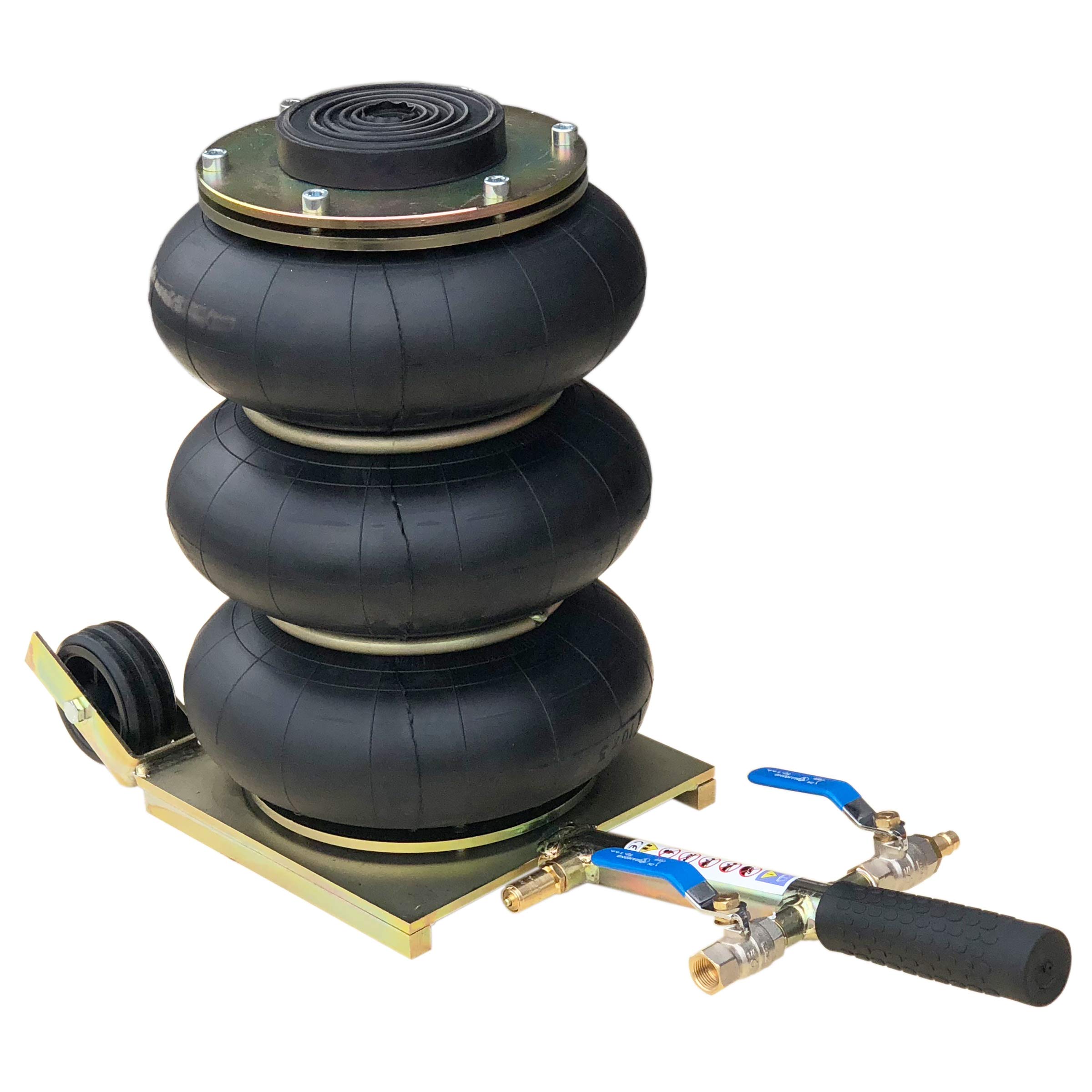 Stix Automotive Equipment Gato neumático - GSP3K - de Carga 3000KG - Elevación de 150-380mm - presión de Trabajo 6-8 Bar -3T | 3 cojines de aire, mango corto, capacidad de carga de 3000 kg, gato hidráulico para plataforma elevadora