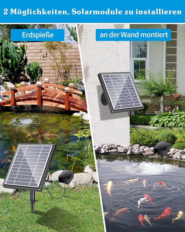 Biling 2.5W Napelemes Tólevegőztető Akkumulátorral - 3 Üzemmódú Oxigénpumpa Kerti Tavakhoz, Akváriumokhoz és Medencékhez, Víz Keringtetéshez