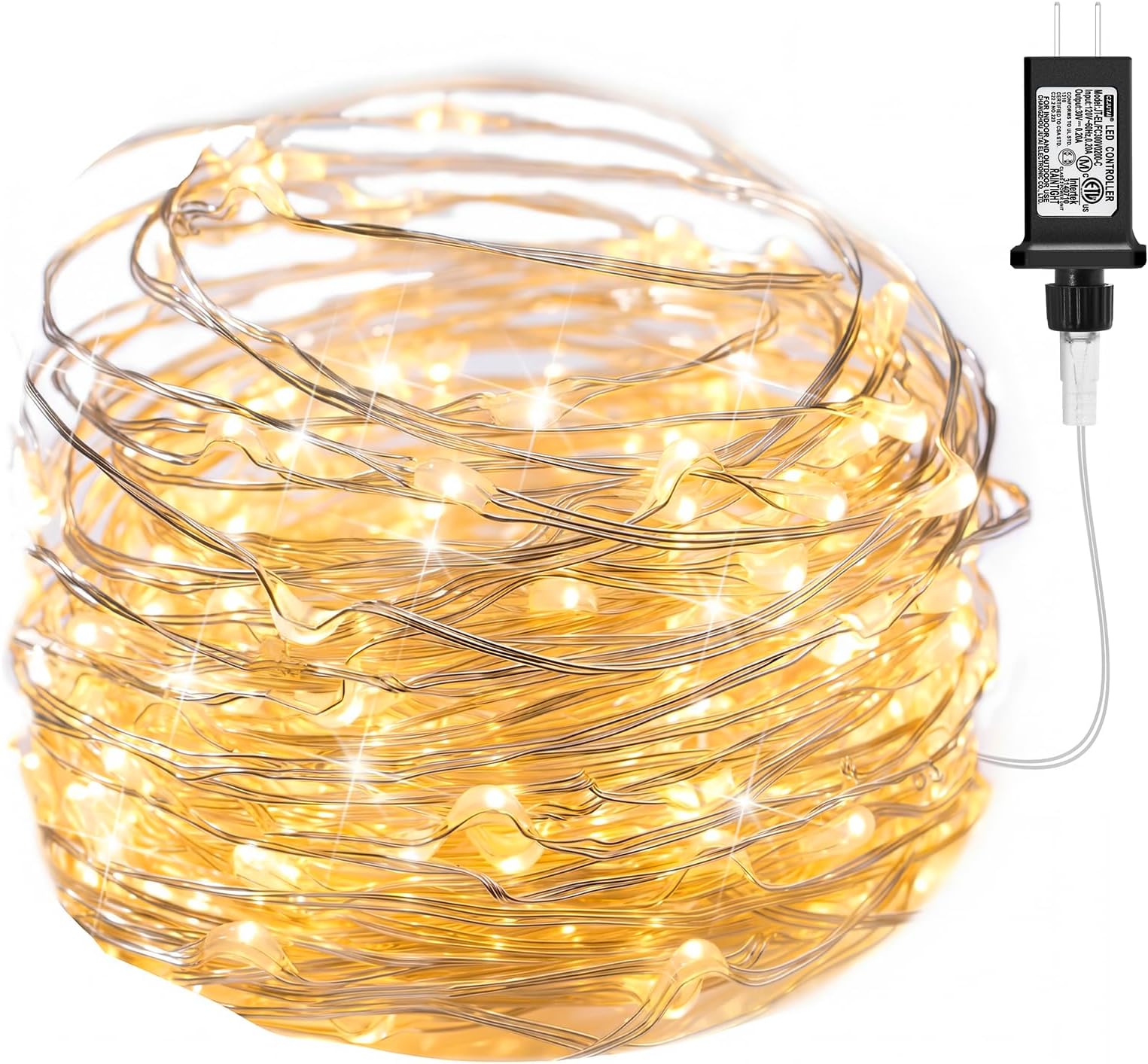 Minetom Fairy Lights Plug in, 33Ft 100LEDs String Lights for Bedroom