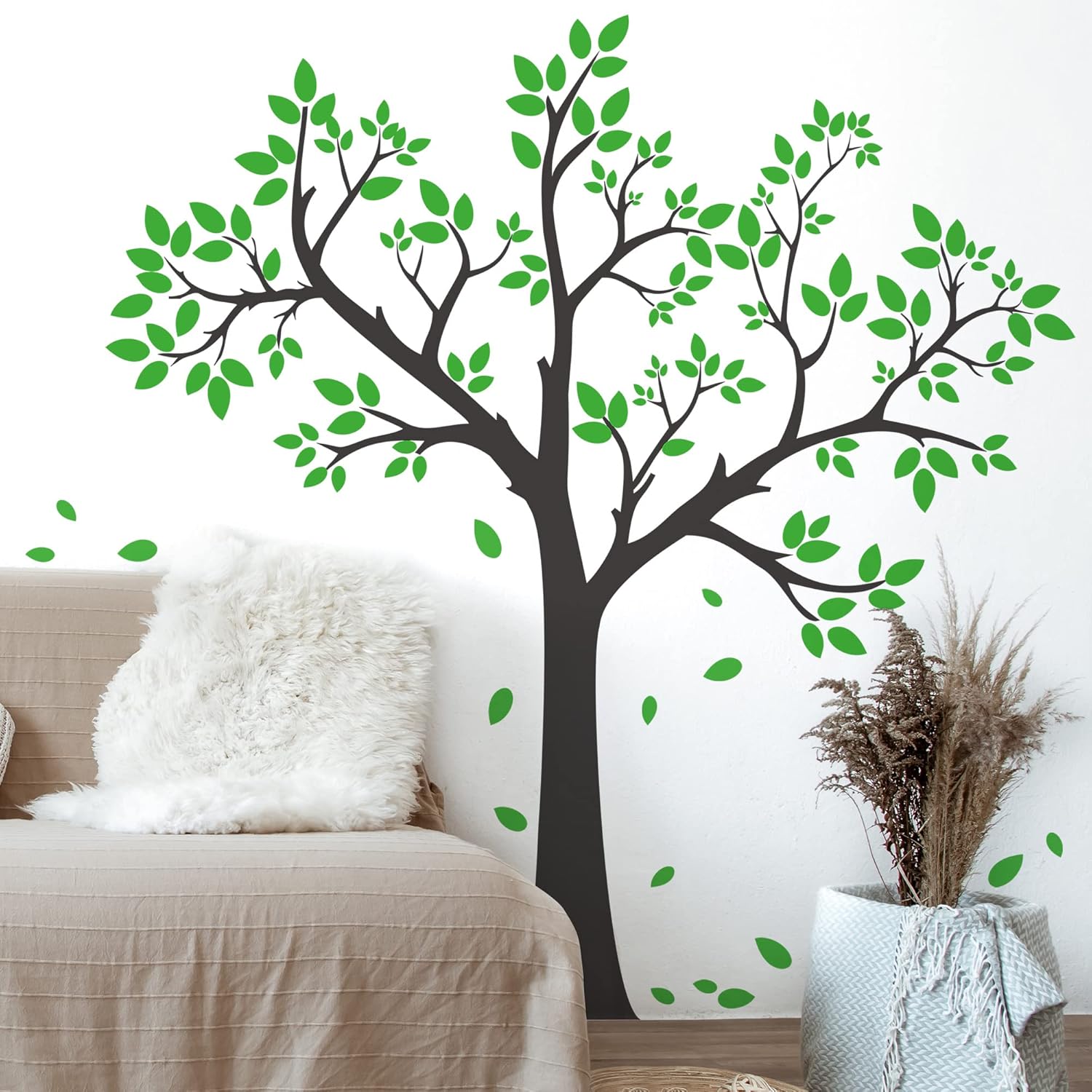 3D Green Tree Wall Decals Leaves Wall Stickers DIY Removable Vinyl Big Trunk Wall Decal for for Kids Girls Boy Bedroom Living Room Nursery Rooms Home Classroom Offices TV Sofa Background Decoration - Image 5