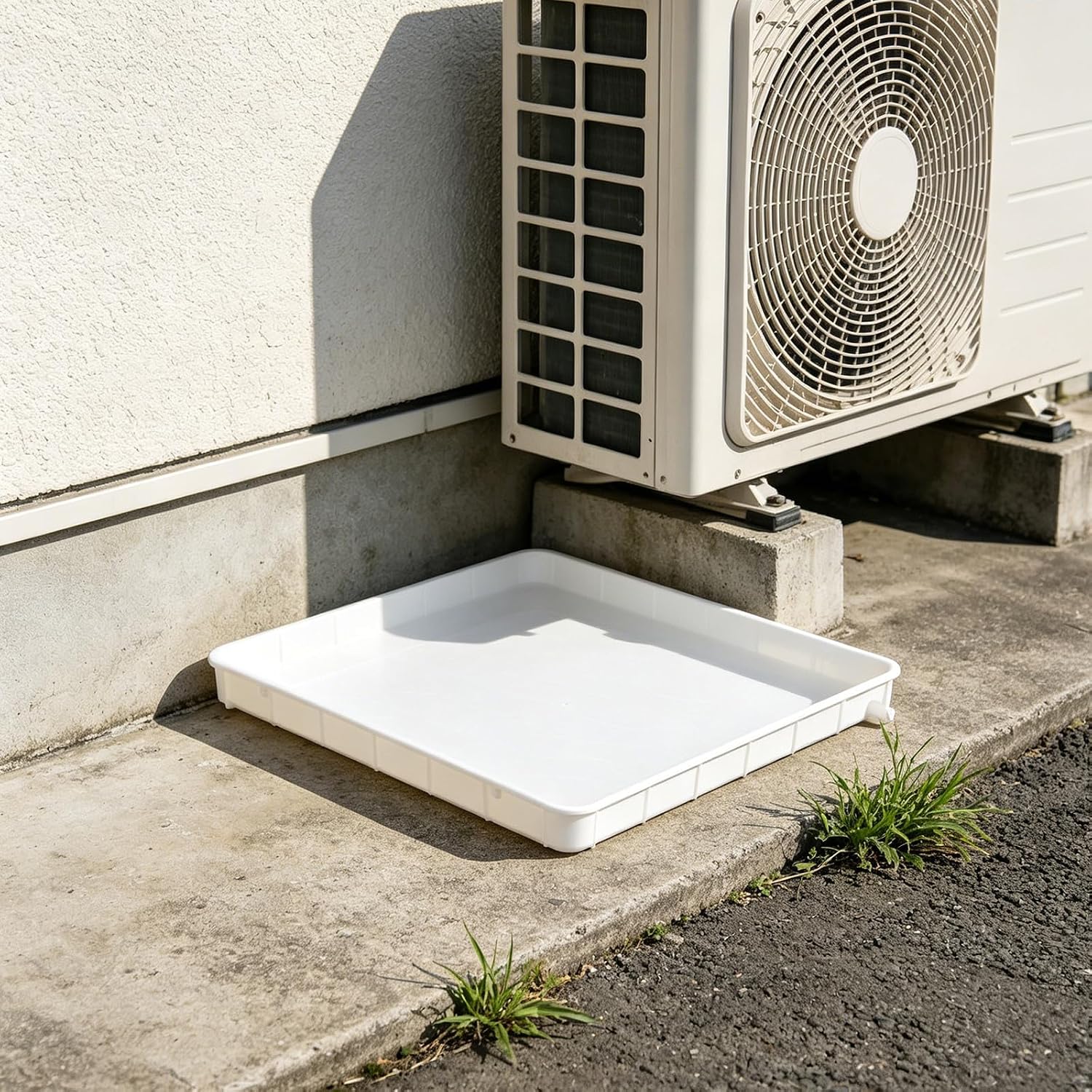1 Set Air Conditioner Water Catcher with 5m Drain Hose - 15.75inch Square AC Unit Drip Pan - Plastic Window Air Conditioner Drip Tray for Home Office Use