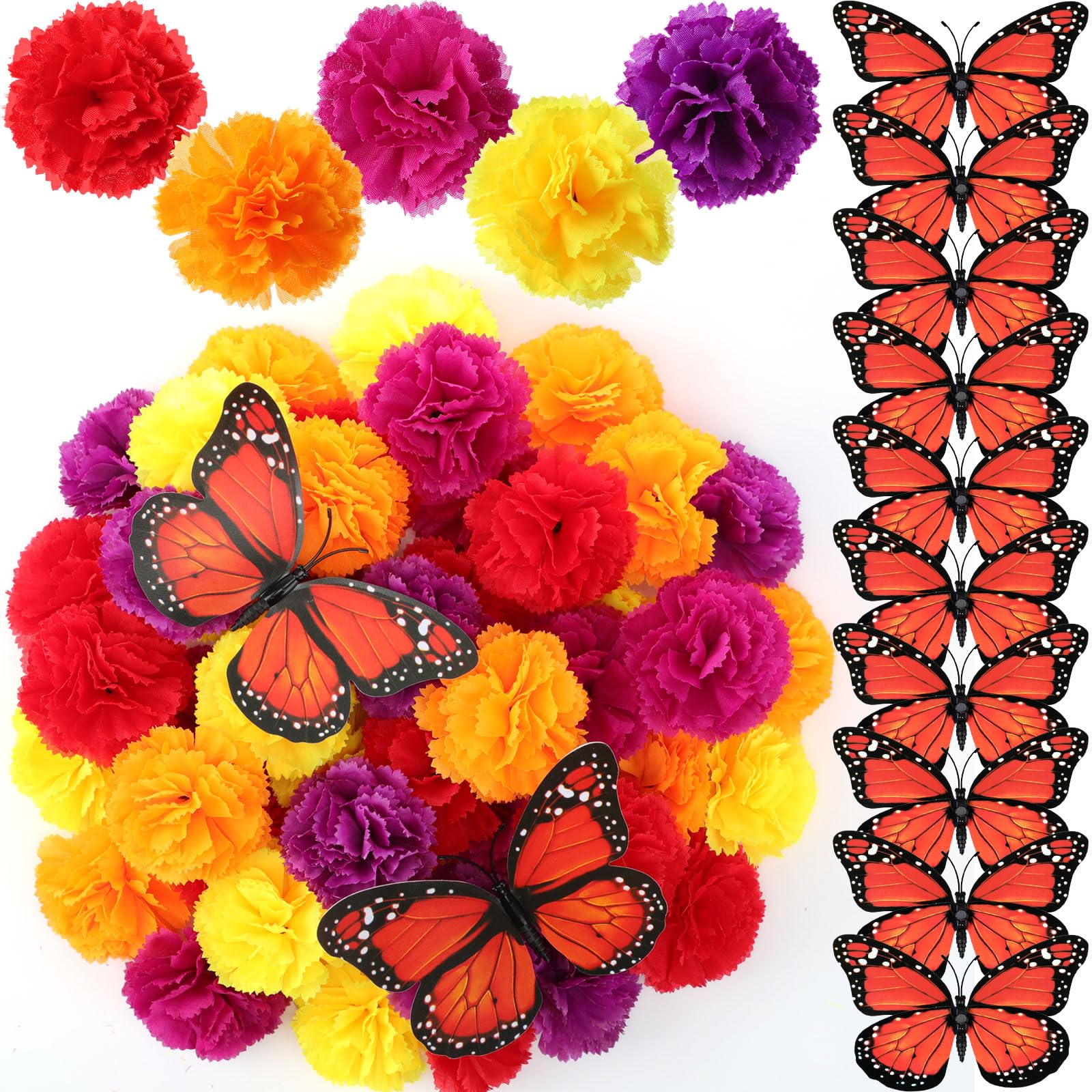 Fleurs de souci artificielles pour autel Dia de los Muertos sans flétrissement