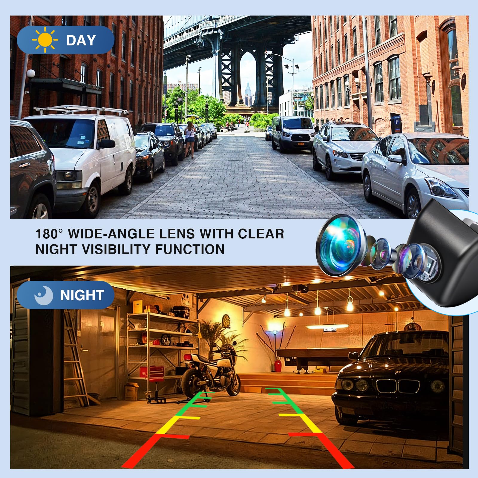 PARKVISION Telecamera per Retromarcia Auto, Custodia in Metallo Resistente, 1080P HD, Angolo Ultra Largo 180°, Compatibile con 6 Sistemi (AHD/CVBS), Universale per Auto, SUV, Furgoni