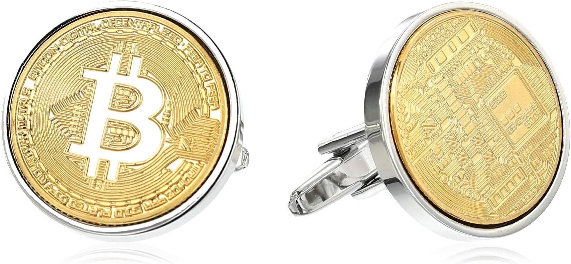 Gold Bitcoin Cufflinks - Presentation Box Included