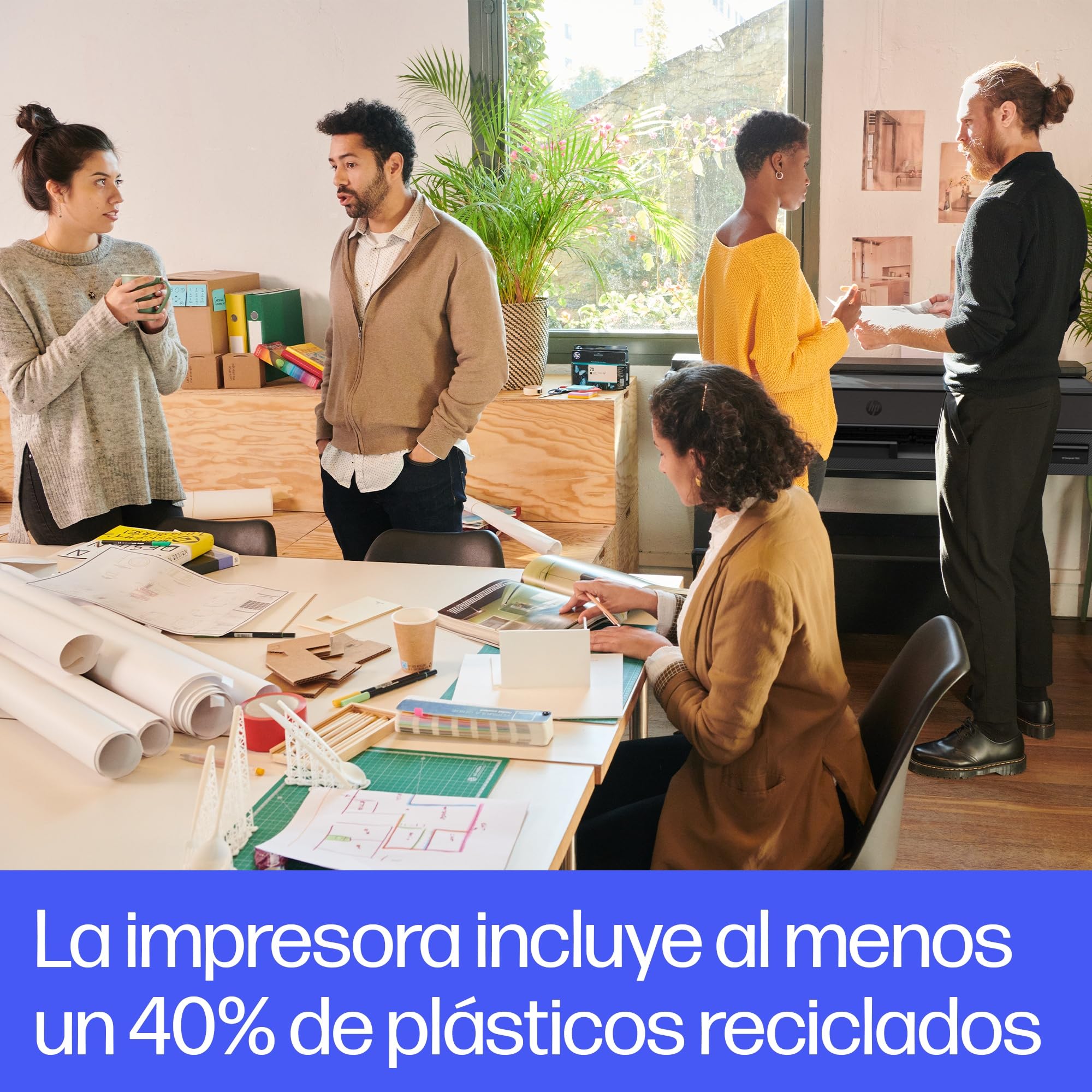 HP DesignJet T850 91 cm (2Y9H0A), Impresora de Gran Formato, Plotter, Estándar A4-A0, 90 Impresiones A1/h, Wi-Fi, Ethernet, USB, 2400x1200 dpi, Tintas Flex Tech, Garantía de 2 Años, Click, Negro